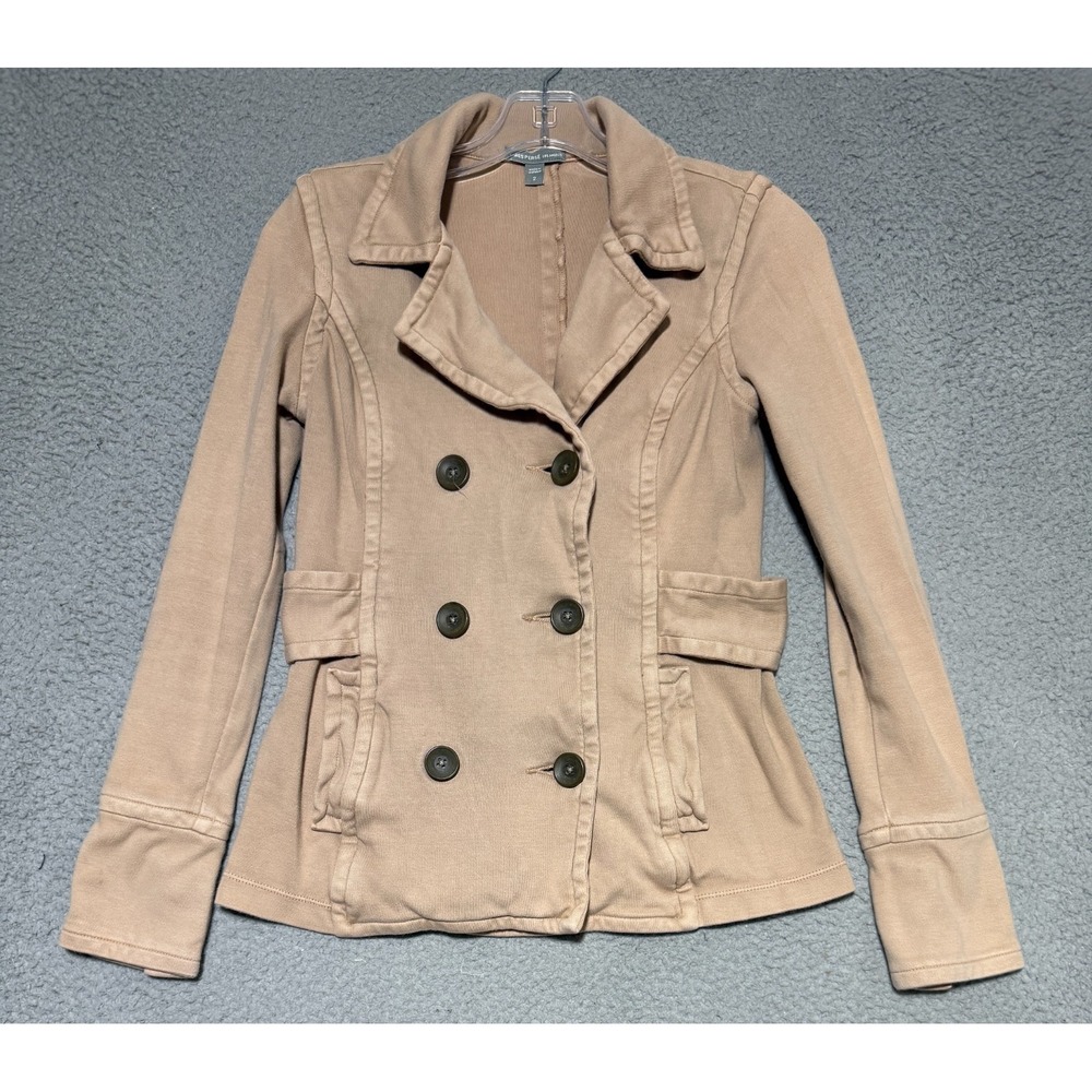 JAMES PERSE Brown Cotton Double Breasted Blazer Jacket Womens Size 2